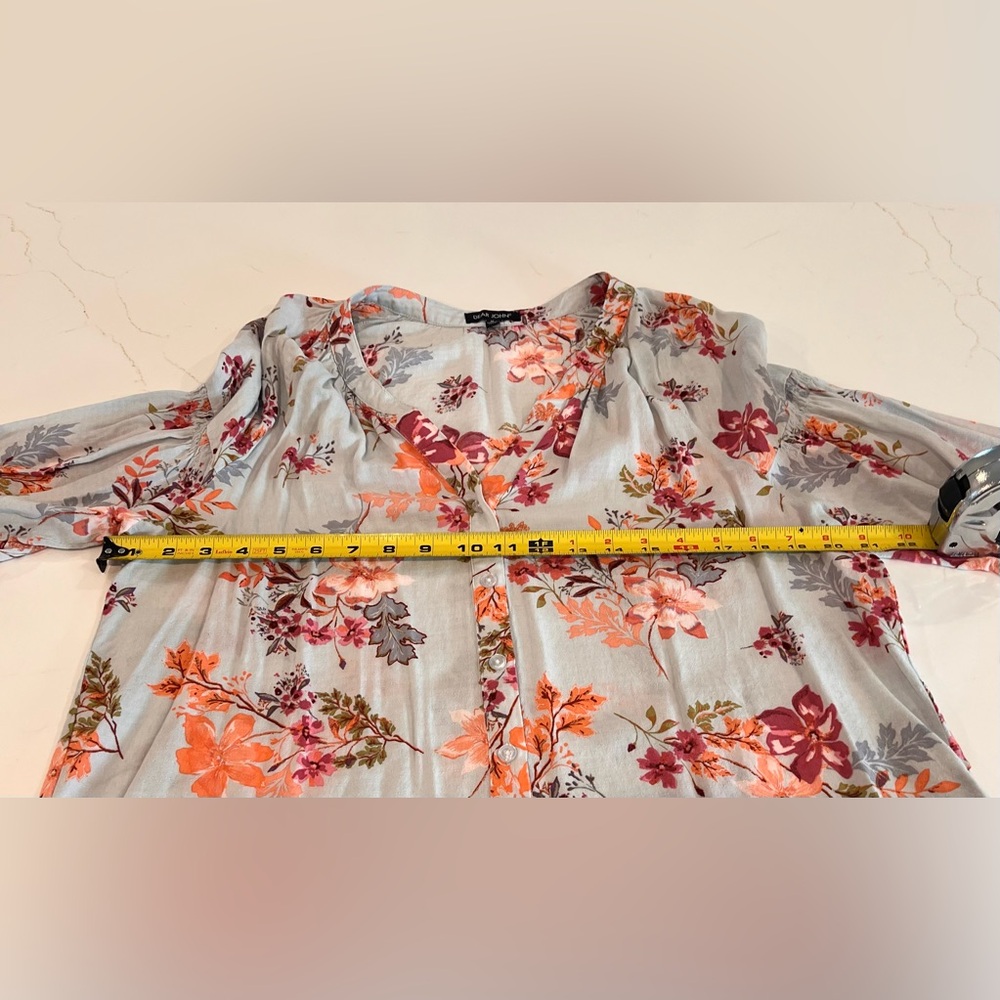 Dear John Audrey Spring in Bloom Blouse | Medium | Grey/ Pink - Picture 12 of 13